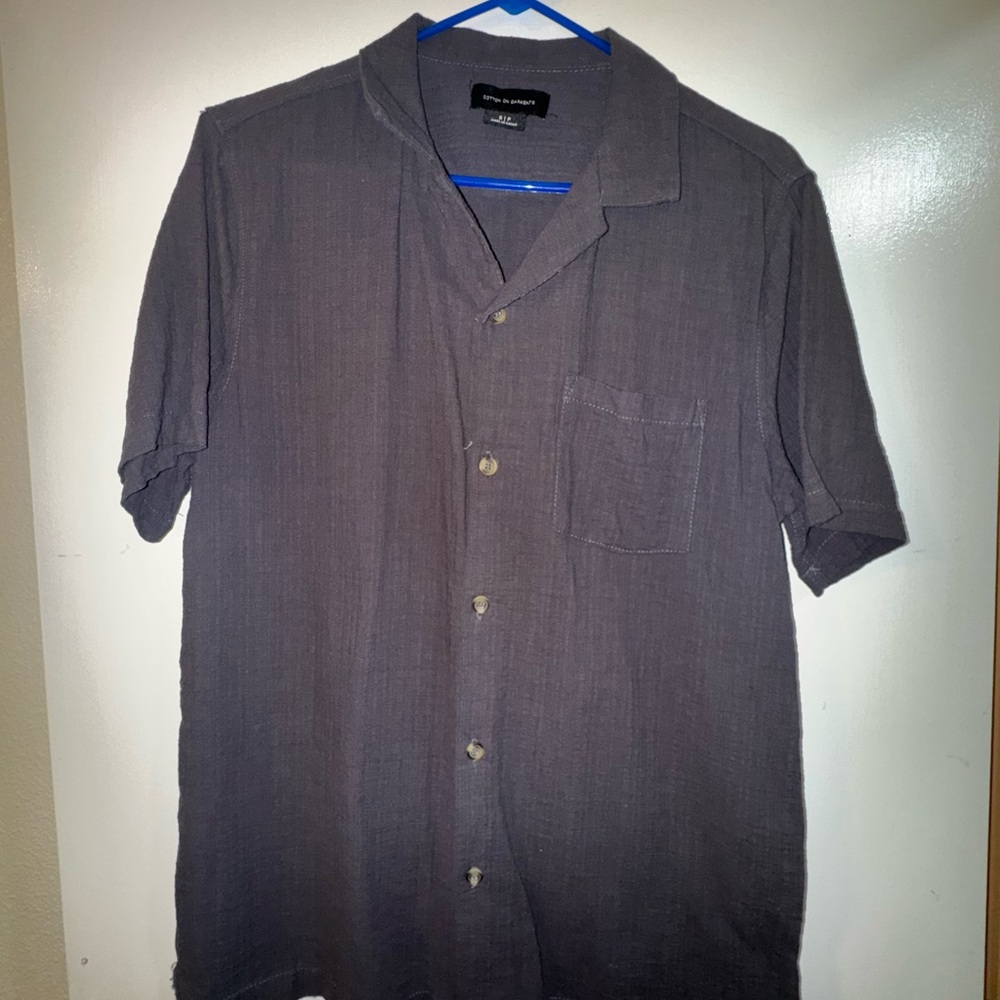 Men's Gray Short Sleeve Shirt